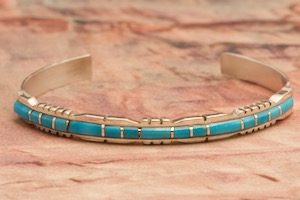 Zuni Indian Jewelry Genuine Sleeping Beauty Turquoise Sterling Silver  Bracelet